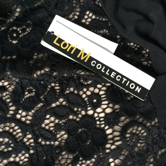 NWT LORI M BLACK Lace Cocktail DRESS SLEEVELESS NWT SIZE L - Picture 10 of 11